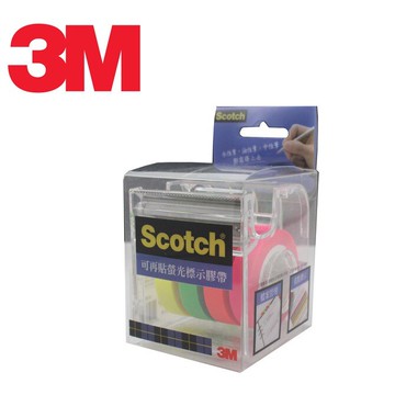 3M Scotch 812 可再貼 螢光標示膠帶 (4色)【APP滿額下單10%點數(單一帳號最高5000點)】1/31止
