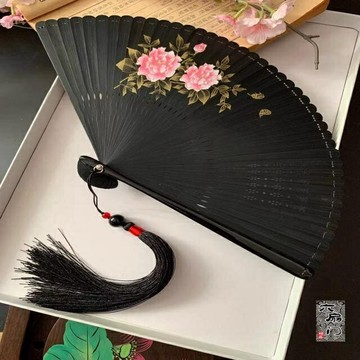 鈦合金折扇烏金鐵扇扇子男生霸氣防身鈦合金扇子鋼骨折扇簡約惠柰雅旗艦店