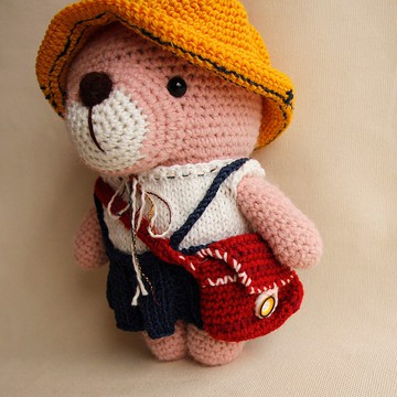 毛線娃娃 手作玩偶 學齡陪伴 兔寶寶上學去