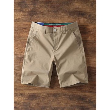 夏季高端純棉休閑短褲男士時尚潮流舒適透氣修身彈力中褲五分褲