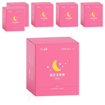 icon 愛康 透芯涼感衛生棉 護翼型  夜用型 28cm  21片  6盒