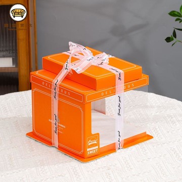 免運/附發票 禮品盒 生日蛋糕盒 收納盒 半透明蛋糕盒6 8 10寸12烘焙三層加高方形手提生日蛋糕盒子包裝盒