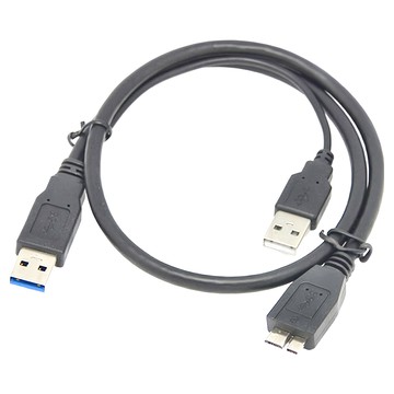 UniSync 一對二 Micro USB3.0 高速隨身硬碟資料傳輸線 1M  1個  黑/藍