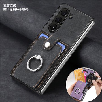 暢晟適用samsung z fold6手機殼折疊三星fold5手機殼插卡包指環新品zfold 6 case防摔保護套phone card cover
