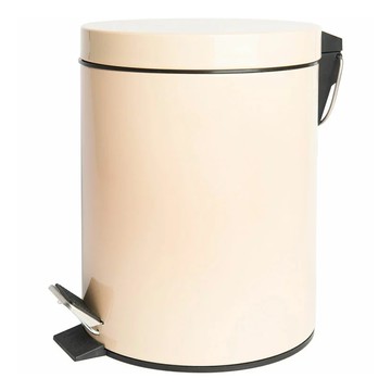 EXCELSA Cleany腳踏式垃圾桶 5公升 腳踏開啟 可拆卸塑膠內桶 方便運輸的把手  23.5 x 23 x 27.5cm  米黃  1個