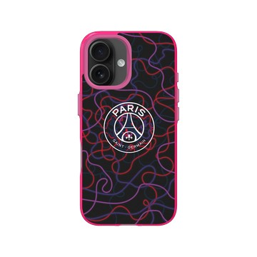 iPhone 16 Clear 粉漾桃 - PSG - Paris Saint-Germain Neon Logo