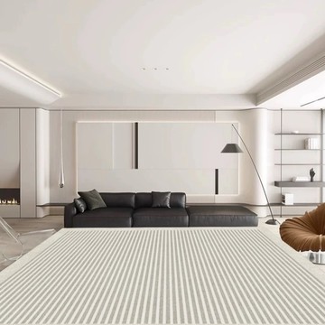 北歐風幾何地毯 140 x 200cm - 簡約現代風格地墊/腳踏墊  雲溪 白色