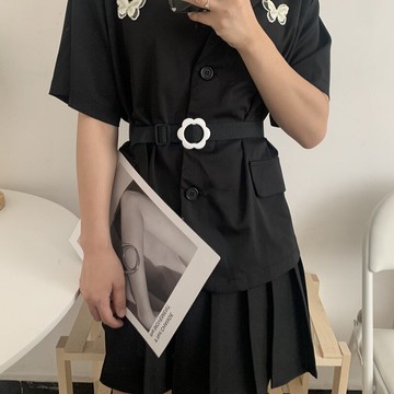 無孔帆布皮帶女韓版時尚簡約百搭牛仔褲腰帶配連衣裙子外套腰封細