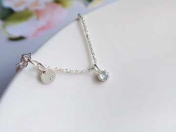 925純銀 小星光 拉長石 客製化刻字 手鍊 免費送禮包裝