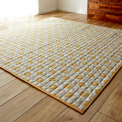 国産い草 ラグマット/絨毯 〔約250×250cm グリーン〕 日本製 裏貼り