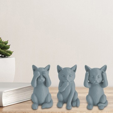 洛陽牡丹 有趣的動物小擺件 不看不聽不說仿真動物擺件