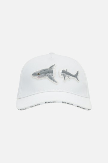 PALM ANGELS Broken Shark gabardine baseball cap Man