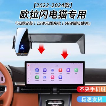 歐拉閃電貓專用車載無線充支架22-24年智能感應充電導航手機支架