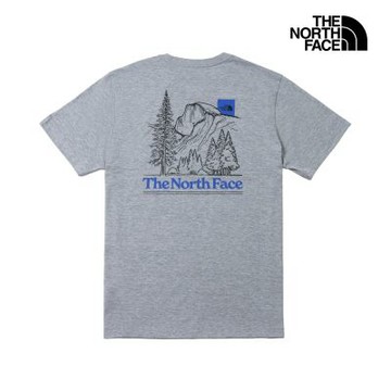【The North Face 官方旗艦】北面男款灰色舒適休閒短袖T恤｜8JAVCQO