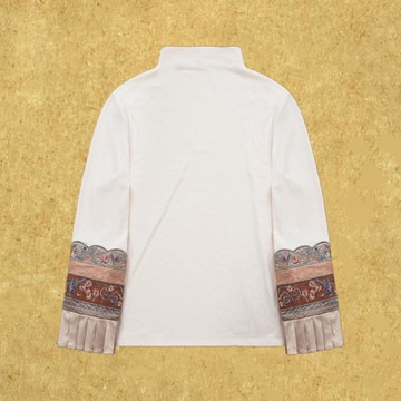 【云舒】新中式復古/天絲小衫立領上衣刺繡針織打底