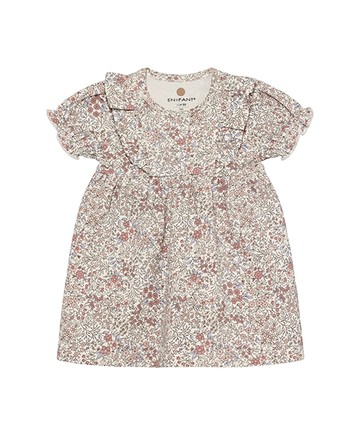 碎花粉色短袖洋裝74cm