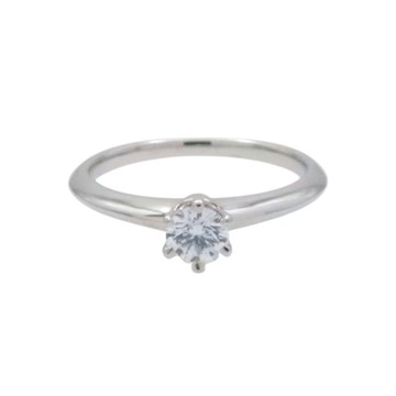 Tiffany & Co 蒂芬妮 PT950 鉑金 Solitale 戒指 【二手名牌BRAND OFF】