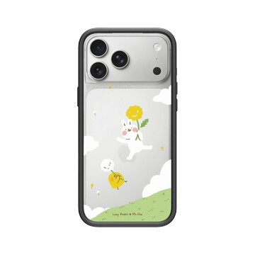 iPhone 17 Pro Max Mod NX -邊框背蓋組合 (相機按鈕) 黑 - 懶散兔與啾先生 Lazy Rabbit and Mr.Chu - 蒲公英