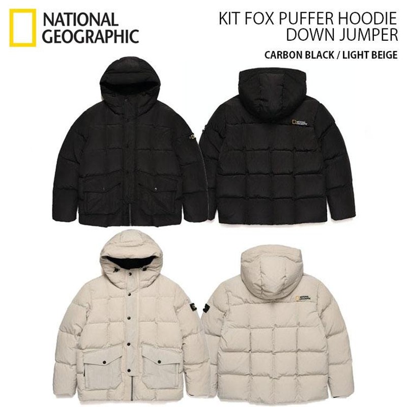 NATIONAL GEOGRAPHIC ダウン KIT FOX PUFFER HOODIE DOWN JUMPER ダウンジャケット ショートダウン  フーディー フード パーカー ベージュ N214UDW900 | LINEブランドカタログ