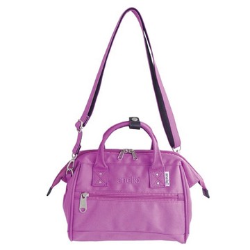 日本 Anello - 絲紋兩用托特包-mini-PU紫色