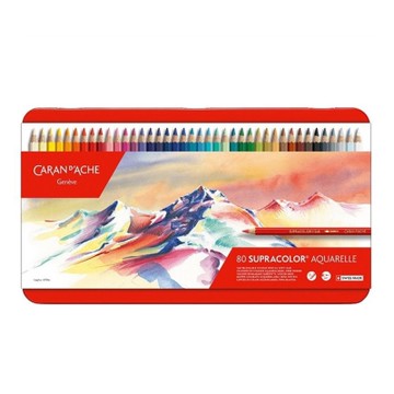 【CARAN dACHE 瑞士卡達】SUPRACOLOR 專家級水溶性色鉛 80色 /盒 3888.380