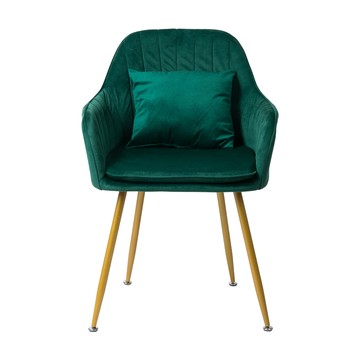 樂嫚妮 (2入)網紅靠背化妝椅/貝殼餐椅-附靠枕/坐墊可拆洗-(5色)墨綠