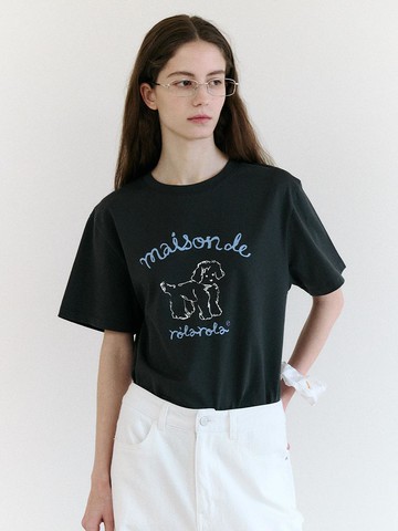 MAISON ROLA PUPPY FRIENDS T-SHIRT [CHARCOAL]