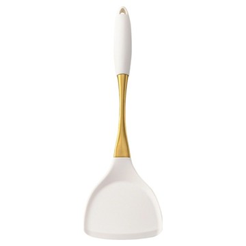 SUNORO 304不鏽鋼矽膠中式鍋鏟  1個  白金色