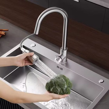 工廠直銷 工廠直銷 免運 洗菜盆 水槽盆 廚房洗菜盆 家韻廚房納米不銹鋼手工水槽拉絲加厚水槽單槽套餐大單槽洗菜盆池特惠/可開發票Z1017