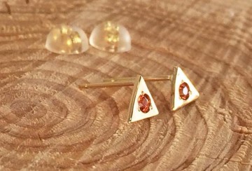 K18 天然橙藍寶石耳针