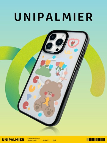 免運·帕爾美UNI PALMIER夢幻熊緣適用蘋果15ProMax手機殼磁吸iPhone14pro新款透明創意卡通13