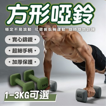 【現貨&實心鑄鐵啞鈴】啞鈴 1kg/2kg/3kg可選 實心鑄鐵 浸塑保護 不滾動 居家健身 俯臥撐支架 重訓 瑜珈