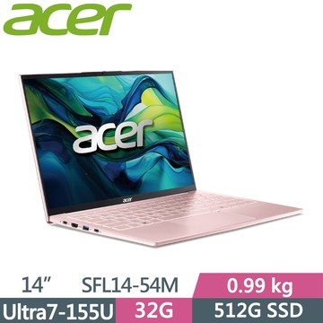 ACER Swift Lite 14 SFL14-54M-71C8 粉 (Ultra 7-155U/32G/512G SSD/W11/14)