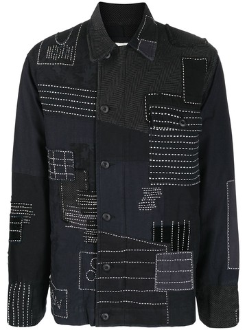 Maharishi - patchwork-detail shirt jacket - men - Cotton - M - Blue