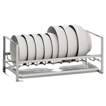 Life+ 純色風尚 一般版 瀝水收納餐盤層架  白色  1個