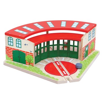 mentari 列車轉運站 軌道配件 親子DIY 模擬情境 認知空間邏輯概念  1組  紅色  38.5 x 13.5 x 32cm