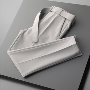 【新品上市】高品質西裝褲男 春夏季垂墜感西裝褲 男士緊身窄管褲 商務正裝休閒褲九分褲絲滑褲子