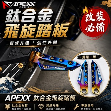 【叫小賀】 APEXX 鈦合金 飛旋踏板 64鈦 鈦合金 腳踏板 飛旋 JETSL 勁戰六代 七代 水冷B DRG 曼巴