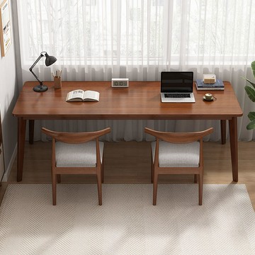 雙人書桌長條桌家用辦公桌電腦桌實木桌簡約靠窗桌辦公工桌學習桌