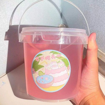 臺灣/✨ 史萊姆桶裝櫻花假水硅膠質感抱抱奶不粘手不化厚實解壓彩泥可蓋泡假水泥