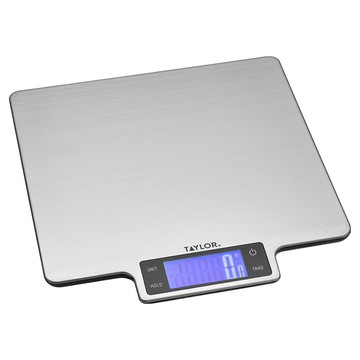 美國 TAYLOR 料理電子秤 10kg 精準測量 數位顯示 輕薄易收納  單一商品  銀色