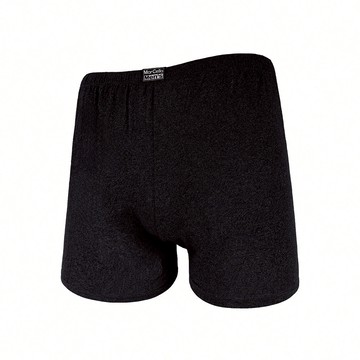 針織環保AB紗吸濕平口男內褲 - XL / 黑