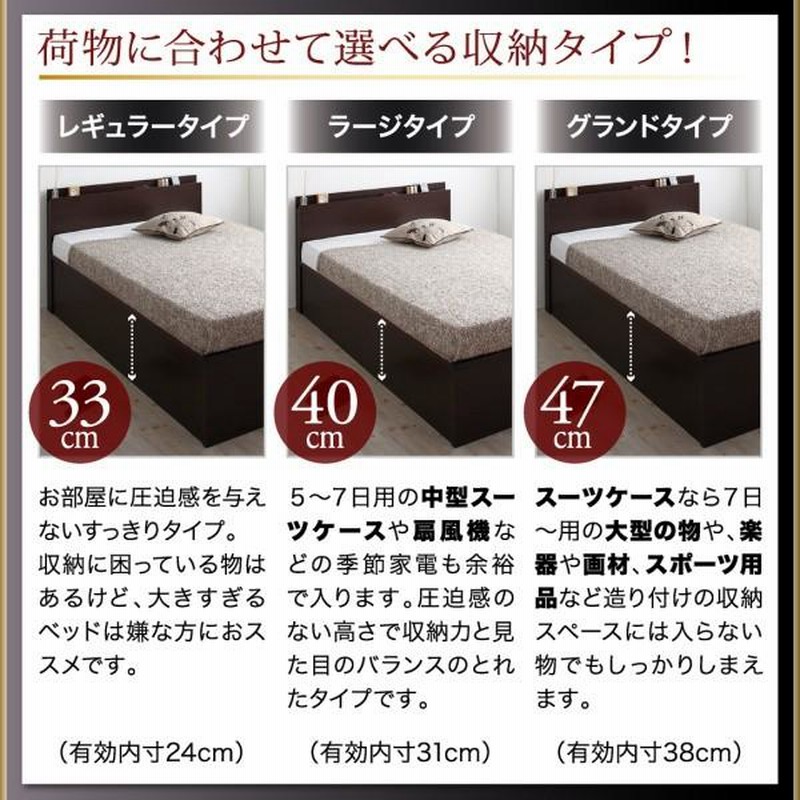 収納付きベッド シングルベッド セミダブルベッド 収納 薄型