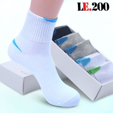 白襪子男中筒100%純棉運動毛巾底防臭高中學生加厚冬季