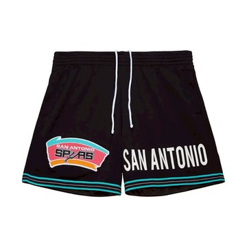 Mitchell & Ness NBA TEAM ORIGINS 7in MESH SHORTS - SAN ANTONIO SPURS 男 短褲 BT9267-SASBLCK