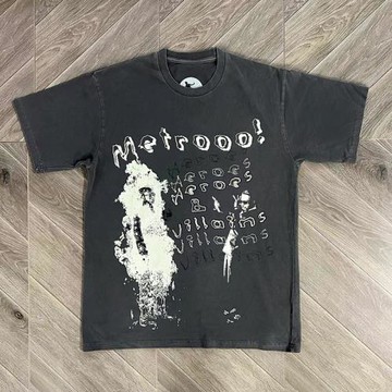 Metro Boomin Heroes Villains Cover Tee 歐美潮重工洗水短袖T恤