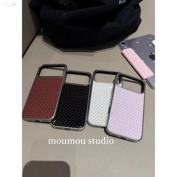 ins簡約滴膠波點適用iPhone17Promax手機殼蘋果16/15電鍍14女13新