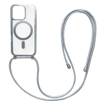 bebehome 掛繩式磁吸手機保護殼 支援MagSafe  亮銀色  iPhone 16 Pro Max