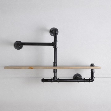 工業風水管多功置物架/吊衣桿壁掛/展示木書架/書櫃收納展示架