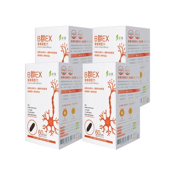 維他命B (買3送1) 好葉 B群EX強效軟膠囊 60粒/盒x4 (共240粒)
